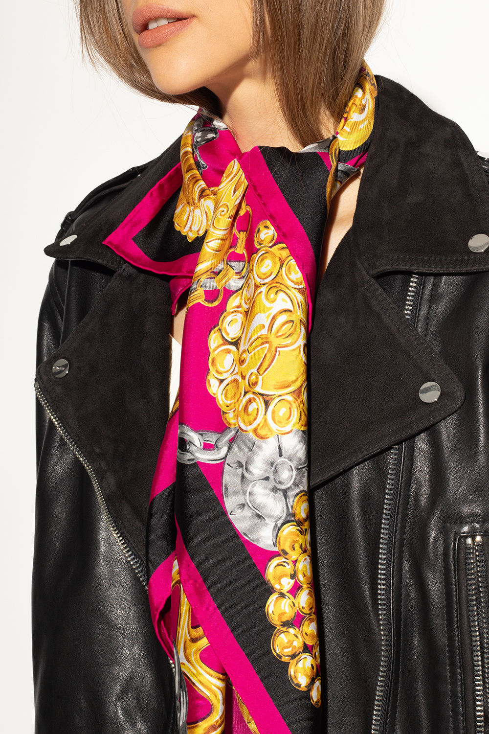 【関税&送料込】Moschino Silk Scarf Moschino Scarf Red Toy Bear - Lightweight Cotton Silk Shawl